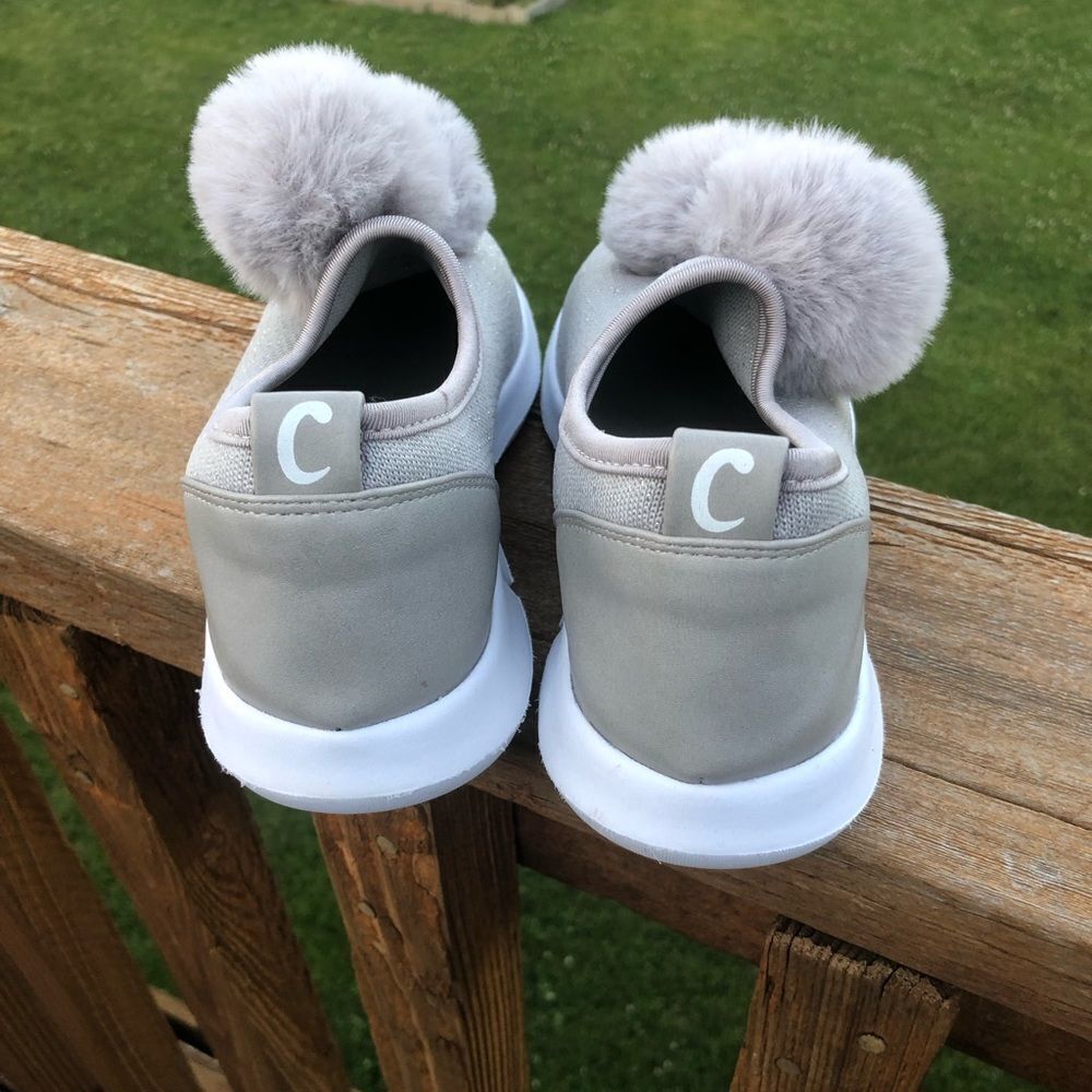 Sam Edelman Circus Pom Pom slip on sliver sparkle casual sneakers size 6 - Picture 8 of 8